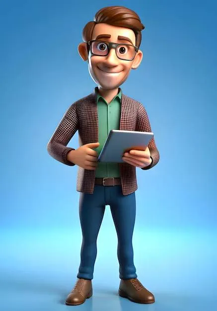 teacher with tablet