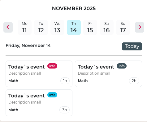 events in calendar